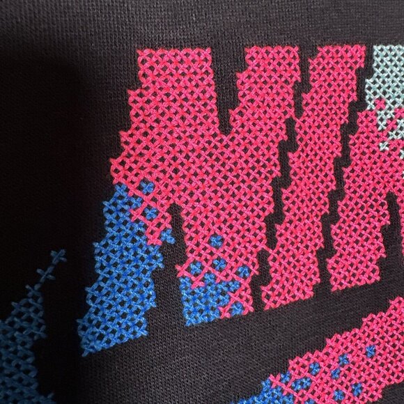 Nike Womens Future Femme Crew Fleece Black Sweatshirt Medium Embroidered Logo - Picture 5 of 7